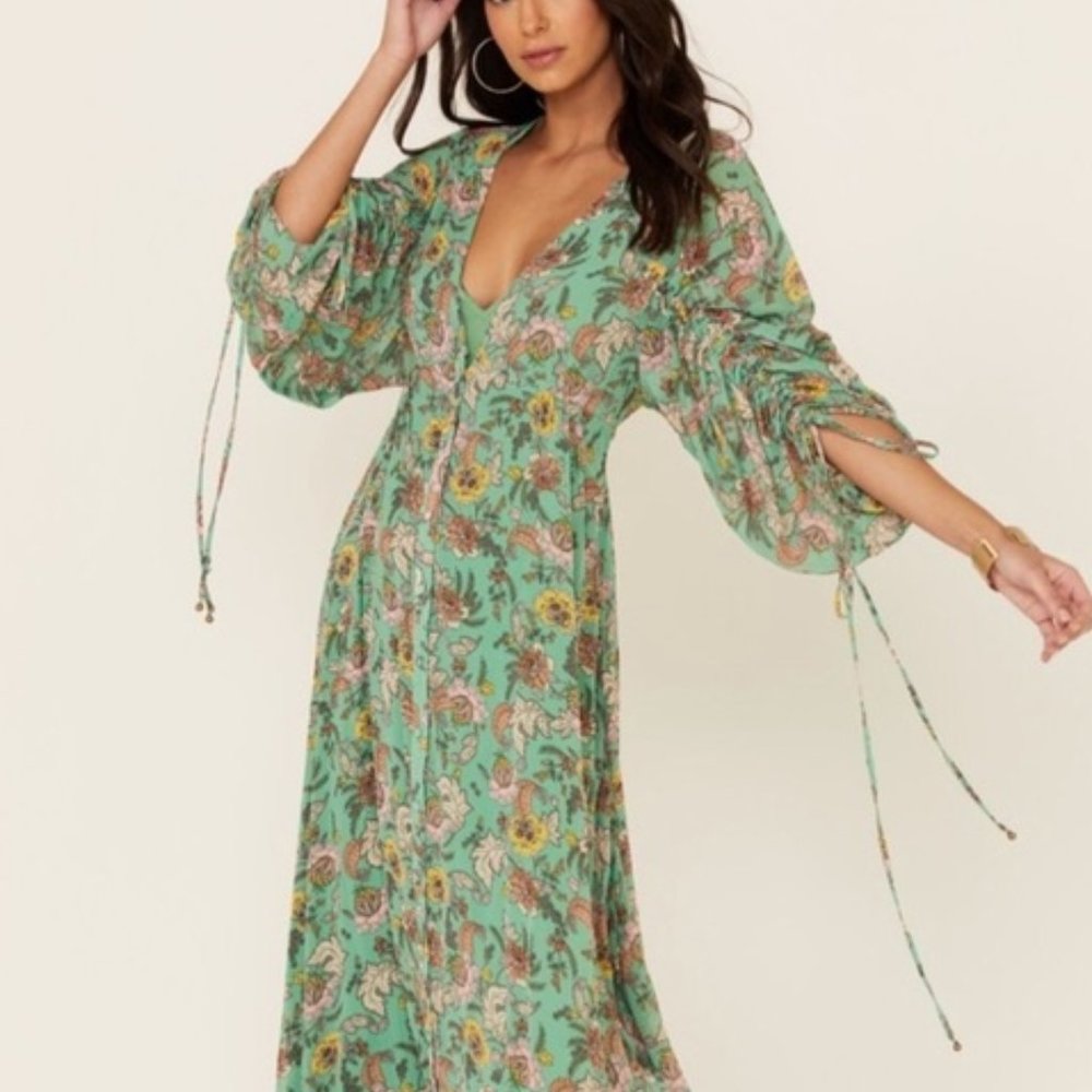 Free People Earthfolk Printed Maxi Dress XL